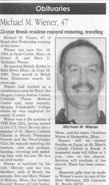 Obituary - Michael M. Wiener
